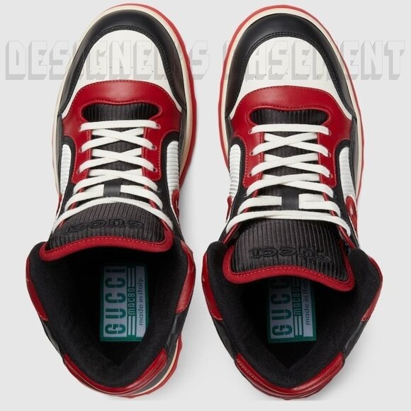 GUCCI Men 8.5 multi colored leather MAC80 Interlocking G high-top laced Sneakers - Picture 9 of 10